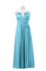 ColsBM Myah Light Blue Plus Size Bridesmaid Dresses Floor Length Zip up A-line Glamorous Pleated Scoop