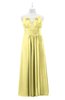 ColsBM Myah Pastel Yellow Plus Size Bridesmaid Dresses Floor Length Zip up A-line Glamorous Pleated Scoop