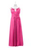 ColsBM Myah Rose Pink Plus Size Bridesmaid Dresses Floor Length Zip up A-line Glamorous Pleated Scoop