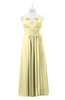 ColsBM Myah Soft Yellow Plus Size Bridesmaid Dresses Floor Length Zip up A-line Glamorous Pleated Scoop