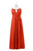 ColsBM Myah Tangerine Tango Plus Size Bridesmaid Dresses Floor Length Zip up A-line Glamorous Pleated Scoop