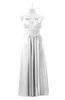 ColsBM Myah White Plus Size Bridesmaid Dresses Floor Length Zip up A-line Glamorous Pleated Scoop