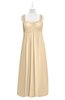 ColsBM Naya Apricot Gelato Plus Size Bridesmaid Dresses A-line Floor Length Zipper Casual Sleeveless Ruching