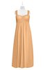 ColsBM Naya Apricot Plus Size Bridesmaid Dresses A-line Floor Length Zipper Casual Sleeveless Ruching