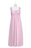 ColsBM Naya Baby Pink Plus Size Bridesmaid Dresses A-line Floor Length Zipper Casual Sleeveless Ruching
