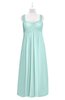 ColsBM Naya Blue Glass Plus Size Bridesmaid Dresses A-line Floor Length Zipper Casual Sleeveless Ruching