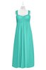 ColsBM Naya Blue Turquoise Plus Size Bridesmaid Dresses A-line Floor Length Zipper Casual Sleeveless Ruching