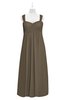 ColsBM Naya Carafe Brown Plus Size Bridesmaid Dresses A-line Floor Length Zipper Casual Sleeveless Ruching
