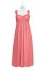 ColsBM Naya Coral Plus Size Bridesmaid Dresses A-line Floor Length Zipper Casual Sleeveless Ruching
