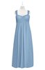 ColsBM Naya Dusty Blue Plus Size Bridesmaid Dresses A-line Floor Length Zipper Casual Sleeveless Ruching