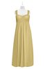 ColsBM Naya Gold Plus Size Bridesmaid Dresses A-line Floor Length Zipper Casual Sleeveless Ruching