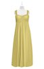 ColsBM Naya Misted Yellow Plus Size Bridesmaid Dresses A-line Floor Length Zipper Casual Sleeveless Ruching