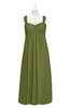 ColsBM Naya Olive Green Plus Size Bridesmaid Dresses A-line Floor Length Zipper Casual Sleeveless Ruching