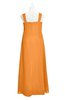 ColsBM Naya Orange Plus Size Bridesmaid Dresses A-line Floor Length Zipper Casual Sleeveless Ruching