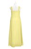 ColsBM Naya Pastel Yellow Plus Size Bridesmaid Dresses A-line Floor Length Zipper Casual Sleeveless Ruching