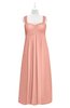 ColsBM Naya Peach Plus Size Bridesmaid Dresses A-line Floor Length Zipper Casual Sleeveless Ruching