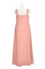 ColsBM Naya Peach Plus Size Bridesmaid Dresses A-line Floor Length Zipper Casual Sleeveless Ruching