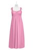 ColsBM Naya Pink Plus Size Bridesmaid Dresses A-line Floor Length Zipper Casual Sleeveless Ruching