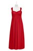 ColsBM Naya Red Plus Size Bridesmaid Dresses A-line Floor Length Zipper Casual Sleeveless Ruching