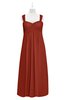 ColsBM Naya Rust Plus Size Bridesmaid Dresses A-line Floor Length Zipper Casual Sleeveless Ruching