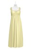 ColsBM Naya Soft Yellow Plus Size Bridesmaid Dresses A-line Floor Length Zipper Casual Sleeveless Ruching