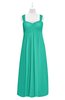 ColsBM Naya Viridian Green Plus Size Bridesmaid Dresses A-line Floor Length Zipper Casual Sleeveless Ruching