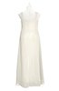 ColsBM Naya Whisper White Plus Size Bridesmaid Dresses A-line Floor Length Zipper Casual Sleeveless Ruching