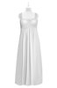 ColsBM Naya White Plus Size Bridesmaid Dresses A-line Floor Length Zipper Casual Sleeveless Ruching
