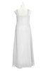 ColsBM Naya White Plus Size Bridesmaid Dresses A-line Floor Length Zipper Casual Sleeveless Ruching