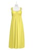 ColsBM Naya Yellow Iris Plus Size Bridesmaid Dresses A-line Floor Length Zipper Casual Sleeveless Ruching