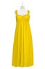 ColsBM Naya Yellow Plus Size Bridesmaid Dresses A-line Floor Length Zipper Casual Sleeveless Ruching