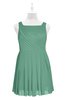 ColsBM Zariah Beryl Green Plus Size Bridesmaid Dresses Ruching Mature Square Zip up Sleeveless A-line