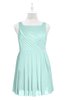 ColsBM Zariah Blue Glass Plus Size Bridesmaid Dresses Ruching Mature Square Zip up Sleeveless A-line