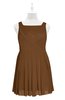 ColsBM Zariah Brown Plus Size Bridesmaid Dresses Ruching Mature Square Zip up Sleeveless A-line