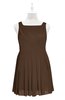 ColsBM Zariah Chocolate Brown Plus Size Bridesmaid Dresses Ruching Mature Square Zip up Sleeveless A-line
