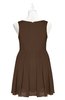 ColsBM Zariah Chocolate Brown Plus Size Bridesmaid Dresses Ruching Mature Square Zip up Sleeveless A-line