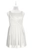 ColsBM Zariah Cloud White Plus Size Bridesmaid Dresses Ruching Mature Square Zip up Sleeveless A-line
