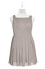 ColsBM Zariah Fawn Plus Size Bridesmaid Dresses Ruching Mature Square Zip up Sleeveless A-line