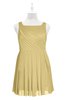 ColsBM Zariah Gold Plus Size Bridesmaid Dresses Ruching Mature Square Zip up Sleeveless A-line
