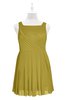 ColsBM Zariah Golden Olive Plus Size Bridesmaid Dresses Ruching Mature Square Zip up Sleeveless A-line