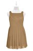 ColsBM Zariah Indian Tan Plus Size Bridesmaid Dresses Ruching Mature Square Zip up Sleeveless A-line