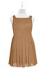 ColsBM Zariah Light Brown Plus Size Bridesmaid Dresses Ruching Mature Square Zip up Sleeveless A-line