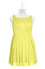 ColsBM Zariah Pale Yellow Plus Size Bridesmaid Dresses Ruching Mature Square Zip up Sleeveless A-line