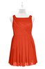 ColsBM Zariah Persimmon Plus Size Bridesmaid Dresses Ruching Mature Square Zip up Sleeveless A-line
