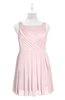 ColsBM Zariah Petal Pink Plus Size Bridesmaid Dresses Ruching Mature Square Zip up Sleeveless A-line