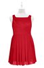 ColsBM Zariah Red Plus Size Bridesmaid Dresses Ruching Mature Square Zip up Sleeveless A-line