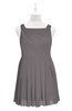 ColsBM Zariah Ridge Grey Plus Size Bridesmaid Dresses Ruching Mature Square Zip up Sleeveless A-line
