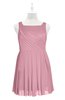 ColsBM Zariah Rosebloom Plus Size Bridesmaid Dresses Ruching Mature Square Zip up Sleeveless A-line