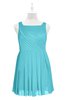 ColsBM Zariah Turquoise Plus Size Bridesmaid Dresses Ruching Mature Square Zip up Sleeveless A-line