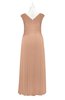 ColsBM Malaya Almost Apricot Plus Size Bridesmaid Dresses Ruching Elegant A-line Floor Length V-neck Zipper
